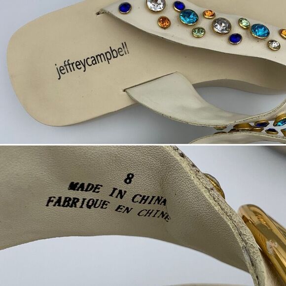 Jeffrey Campbell Iconics Womens Slip On Platform Flip Flop Sandals White Size 8 - Picture 8 of 12